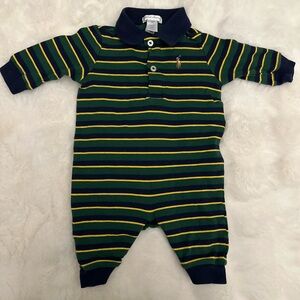 Baby Ralph Lauren striped long sleeve coverall, 3 months